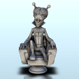 24.png Alien scientist with cranial antennas and high-tech chair (2) (+ pre-supported version & rounded base) - SF Warhordes ET extraterrest Confrontation