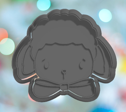 Lamb Face with Bowtie Cookie Cutter