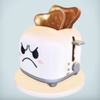 Screenshot-2025-10-21-at-16.10.13.png Tostadora Triste y Enfadada Dejando Caer la Tostada Quemada STL Divertido Modelo de Impresión 3D Decoración de Cocina y Figurita de Dibujos Animados