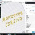 CURA.jpg MONOTYPE CORSIVO font uppercase 3D letters STL file