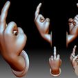 3.jpg Middle finger fuck you flip off bird hand gesture 3D printable model