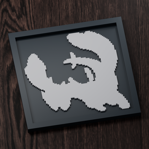 Lugia - Pokemon Silhouette Frame | Gen 4 sprite style | STL