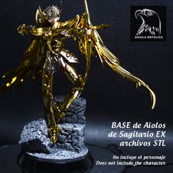 Portada_Cult_Sagitario.jpg STL file Saint Seiya - BASE for Aiolos of Sagittarius - Base 3D Print - (STL BASE files).・Template to download and 3D print, Aguila-Metalica