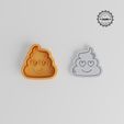 product_354-02_overview.jpg Funny Poop Cookie Cutter & Stamp Set, Smiling Poop Shape, Sizes S/M/L, Perfect for Fondant