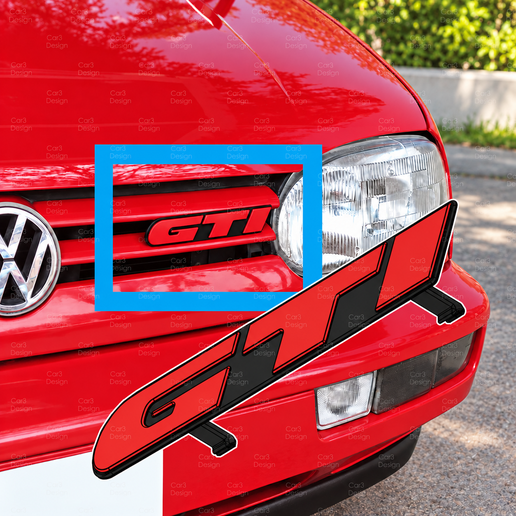 VW VOLKSWAGEN GOL GTI 3 // GOLF GTI MK3 USA VERSION GRILLE EMBLEM [1HM 853 687M / 1H0 853 687 / 1HM 853 679]