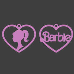 barbie-v1.png STL-Datei Barbie Ohrringe Halskette Schlüsselanhänger・3D-druckbares Modell zum herunterladen