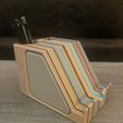 7.jpg Layered Wood Box - Secret Slide Box - Phone Stand - CatchAll - Desk Organizer Inspired by Upcycled Skateboard Deck Art