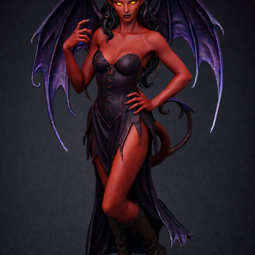 🫦 Sexy Female Femme Fatale Demonic STL file・ STL File for 3D printing・Cults