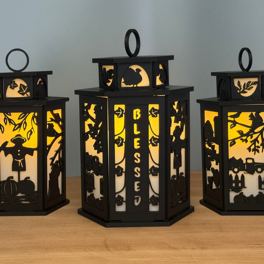 Thanksgiving Lantern Tea Light Holder Candle Holder Thanksgiving decor Thanksgiving Lamp - 3D model önizlemesi