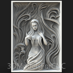 1.png Archivo 3D Modelo 3D Archivo STL para CNC Router Láser e Impresora 3D Mujer 3・Diseño imprimible en 3D para descargar