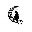 GATO-LUNA-v2.png Minimalist Geometric Cat With Moon Painting