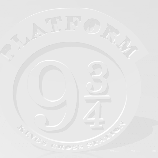 platform 9 3/4 coaster/sign - 3D model önizlemesi