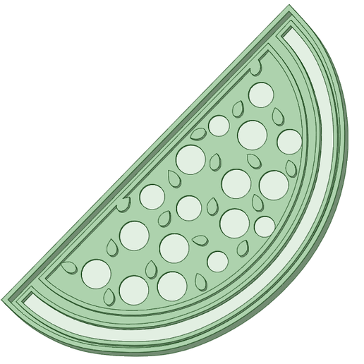 Watermelon / waterlemon cookie cutter - 3D model önizlemesi