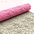 dgsdg.png Flower Texture Roller For Polymer Clay, Floral Clay Texture Rolling Pin, Polymer Clay Tool, Printable File, Digital STL File, No: 1404