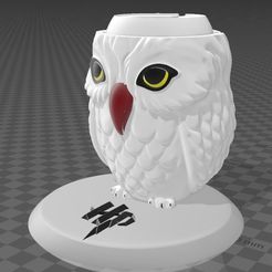 APPLE-WATCH_HEDWIG.jpg Archivo STL Suporte Dock Station Apple Watch Coruja Hedwig Harry Potter・Plan imprimible en 3D para descargar
