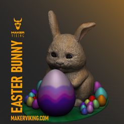Easter-bunny-Thingiverse.png.jpg Easter Bunny with openable egg