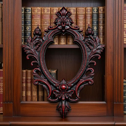 Gothic Oval Picture Frame STL File, Baroque Wall Decor 3D Print files, Picture Frame 3D Print