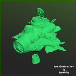 HoverSubmarineTurret.png Archivo 3D Submarino aerodeslizador con torreta・Objeto para impresora 3D para descargar