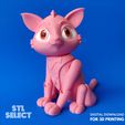 Cat-STL-File-For-3D-Printing3.jpg Cute Cat 3D Print STL File - Animal Articulated Flexi Model With Print In Place