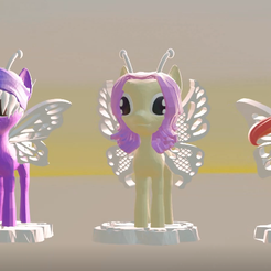 3-PONEY-FACE.png STL file 3 small ponies series 1・3D printable model to download