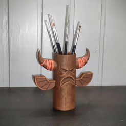 IMG20230216003333.jpg STL file TAUREN TOTEM PENCIL HOLDER・Design to download and 3D print