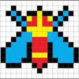 Galaga-enemy-ship-3-pixel-map.png Galaga pixel wall art