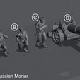 28mm Russian Mortar WW1 Russian Squad - Wargame - 28mm - Files Pre-supported