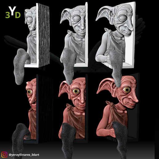 📚 BOOK NOOK DOBBY OF HARRY POTTER UNIVERSE・ STL File for 3D printing・Cults