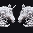 1-6.jpg Basrelief Horse and Unicorn Head
