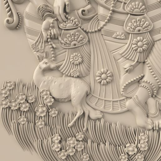 Indie-stl-panel.6.jpg 3D Modell STL CNC Indische Malerei Platte