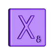 Single_Extruded_X.STL Télécharger fichier STL gratuit Pièces et support SCRABBBLE • Modèle imprimable en 3D, Balkhagal4D