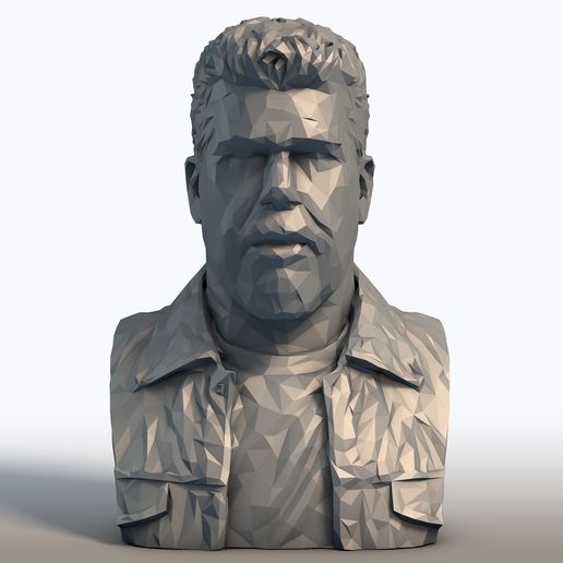 Ron Perlman Low Poly Bust - Character Actor Sculpture - Geometric Hollywood Portrait 3D model