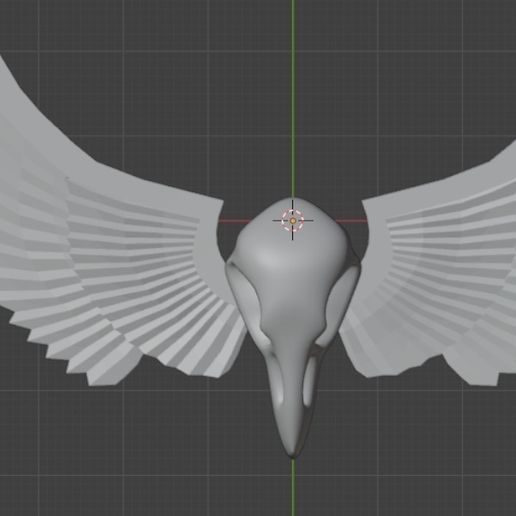 Crow skull with wings/ gothic inspired