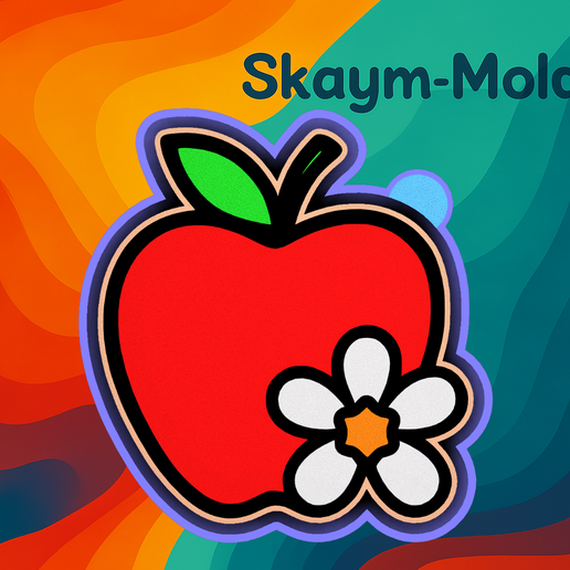 🍎🌸 Apple Blossom Design Mold – Freshie, Ornament, Resin & Candle Mold - 3D model önizlemesi