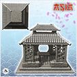 4.jpg Oriental altar with round openings and curved double roof (2) - Medieval Asia Feudal Asian Traditionnal Ninja Oriental