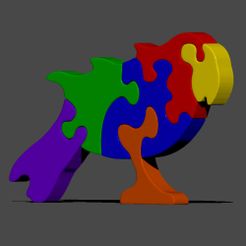 Parrot ren.jpg Download file Parrot jigsaw puzzle • 3D printer template, cspb79