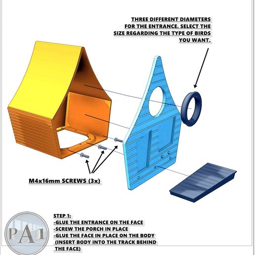 INS-001.jpg Fichier STL TOONED BIRDHOUSE V1.0・Modèle à imprimer en 3D à télécharger, PA1