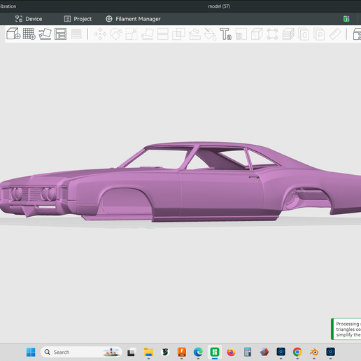 1966 Buick Riviera GS Super Wildcat car model, 1/24 scale true, hollow body, stl file 3d print