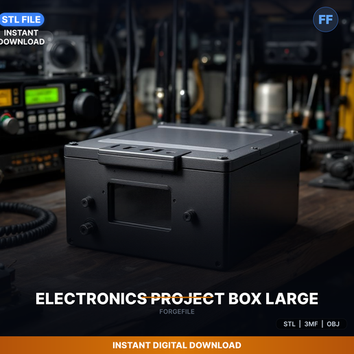 Large Electronics Project Enclosure, Customizable - 3D Printable STL File