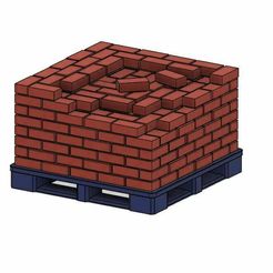 Bricks-on-Pallet-5.jpg Файл STL Модель железной дороги Железнодорожные кирпичи на поддоне・Модель для печати в 3D скачать, PJD1974