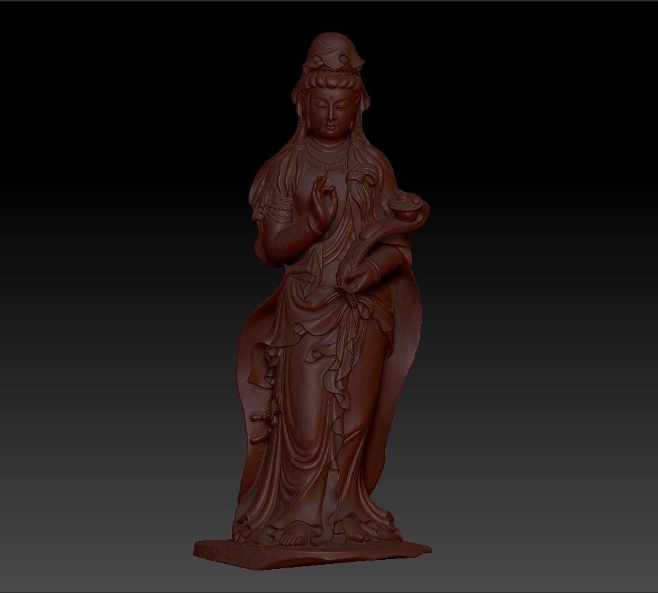 Download free OBJ file Guanyin bodhisattva Kwan-yin 3d model • 3D 