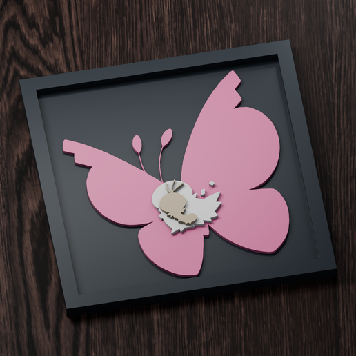 Vivillon Line - Pokemon Silhouette Frame | Normal, Inverse & Scaled STL