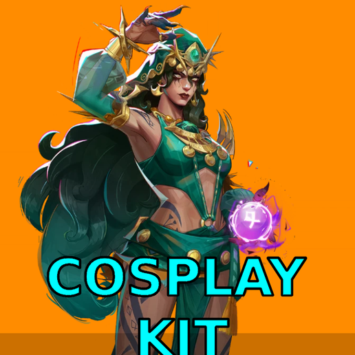 Cosplay Scarlet Witch Deep Green Magic costume Marvel Rivals Full armor and weapon Gun pistol Cosplay Kit , kitbash ALl in one