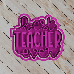1.png STL file COOKIE CUTTER teacher・3D printing idea to download