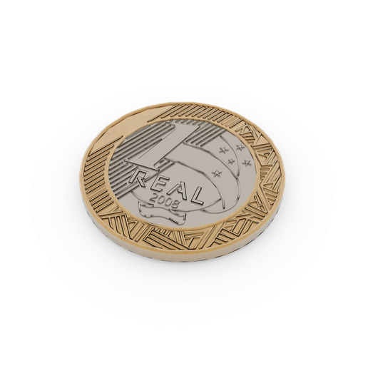 01 Brazilian real coin 3D model