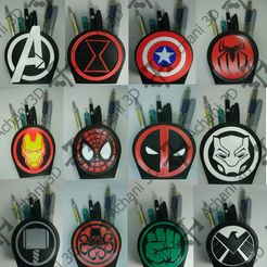 Saree Marvel Characters Logos Collection Pencil