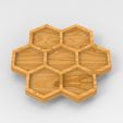 untitled.31.jpg Honeycomb Serving Tray, Cnc Cut 3D Model File For CNC Router Engraver, Plate Carving Machine, Relief, serving tray Artcam, Aspire, VCarve, Cutt3D