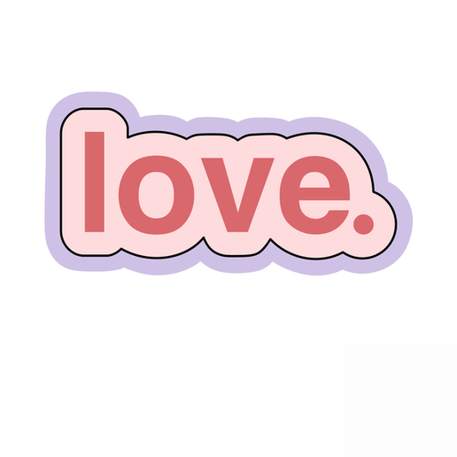 Love Word Cookie Cutter STL – 2 Inch Valentine Text 3D Print File
