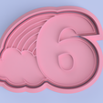 6.png Number six cookie cutter (Number six cookie cutter)