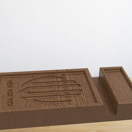 untitled.133.jpg Support pour téléphone, modèle STL à télécharger et fraisage CNC ou impression 3D avec gravure de Veni Vidi Vici.